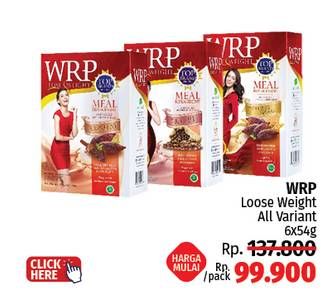 Promo Harga WRP Lose Weight Meal Replacement All Variants per 6 sachet 54 gr - LotteMart