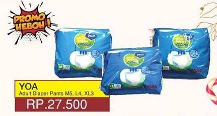 Promo Harga YOA Adult Diapers Pants M5, L4, XL3  - Yogya