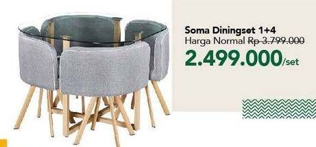 Promo Harga Dining Set Sonoma 1+4  - Carrefour