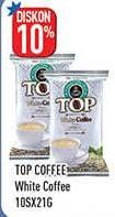 Promo Harga Top Coffee White Coffee per 10 sachet 21 gr - Hypermart