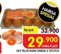 Promo Harga 365 Telur Ayam Omega 3 10 pcs - Superindo