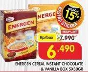 Promo Harga ENERGEN Cereal Instant Chocolate, Vanilla per 5 sachet 30 gr - Superindo