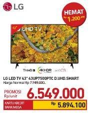 Promo Harga LG 43UP7500PTC | 4K Smart UHD TV 43"  - Carrefour
