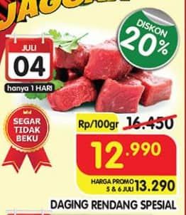 Promo Harga Daging Rendang Sapi Special per 100 gr - Superindo