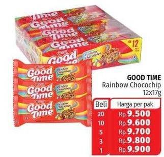 Promo Harga GOOD TIME Cookies Chocochips Rainbow Chocochip per 12 pcs 17 gr - Lotte Grosir