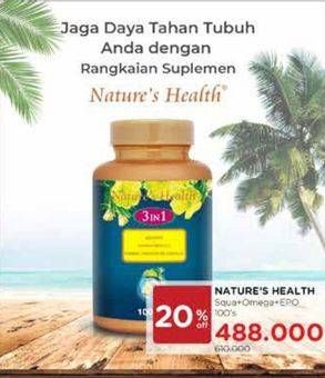 Promo Harga NATURES HEALTH Squa Omega EPO 100 pcs - Watsons