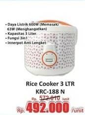 Promo Harga Kirin Rice Cooker KRC 188 N  - Hari Hari