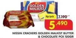 Promo Harga NISSIN Golden Malkist Butter, Chocolate 120 gr - Superindo