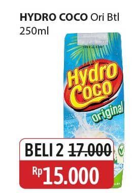 Hydro Coco Minuman Kelapa Original 250 ml Diskon 11%, Harga Promo Rp15.000, Harga Normal Rp17.000