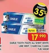 Promo Harga Darlie Toothpaste All Shiny White Lime Mint, All Shiny White Charcoal Clean 140 gr - Superindo