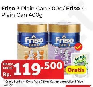 Promo Harga FRISO Gold 3/4 Susu Pertumbuhan Plain 400 gr - Carrefour