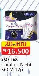 Promo Harga Softex Comfort Night Wing 36cm 12 pcs - Alfamart