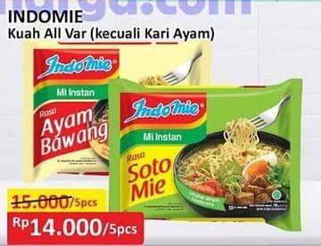 Promo Harga Indomie Mi Kuah Kecuali Kari Ayam 72 gr - Alfamart