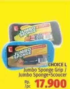 Promo Harga CHOICE L Jumbo Sponge Grip, +Scourer  - LotteMart