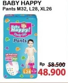 Promo Harga Baby Happy Body Fit Pants M32, L28, XL26 26 pcs - Alfamart