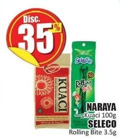 Promo Harga Naraya Kuaci 100gr/Seleco Rolling Bite 3gr  - Hari Hari