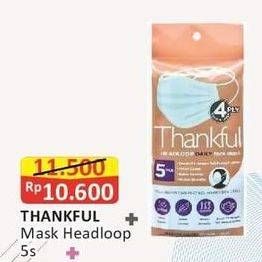 Promo Harga THANKFUL Headloop Daily Face Mask 5 pcs - Alfamart