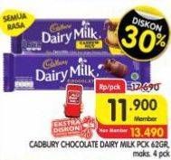 Promo Harga Cadbury Dairy Milk 62 gr - Superindo