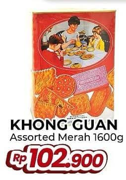 Promo Harga Khong Guan Assorted Biscuit Red 1600 gr - Yogya