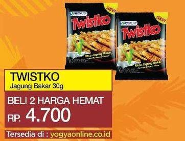 Promo Harga TWISTKO Snack Jagung Bakar per 2 pouch 30 gr - Yogya