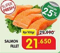 Promo Harga Salmon Fillet per 100 gr - Superindo