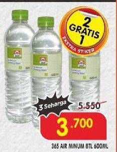 Promo Harga 365 Air Minum per 3 botol 600 ml - Superindo