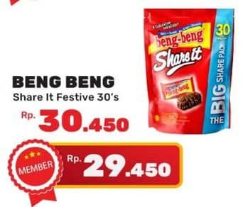 Promo Harga Beng-beng Share It Festive per 30 pcs 9 gr - Yogya