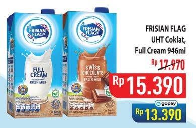 Promo Harga Frisian Flag Susu UHT Purefarm Swiss Chocolate, Full Cream 946 ml - Hypermart