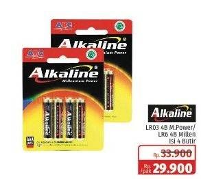 Promo Harga ABC Battery Alkaline LR03/AAA, LR6/AA 4 pcs - Lotte Grosir