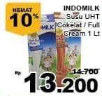 Promo Harga Indomilk Susu UHT Cokelat, Full Cream Plain 1000 ml - Giant