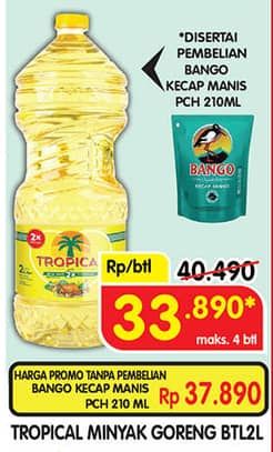 Promo Harga Tropical Minyak Goreng 2000 ml - Superindo