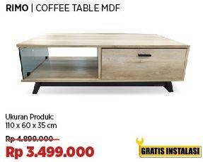 Promo Harga Courts Rimo Coffee Table MDF  - COURTS