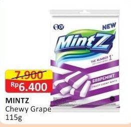 Promo Harga MINTZ Candy Chewy Mint Grapemint 115 gr - Alfamart