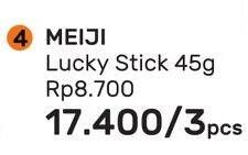Promo Harga MEIJI Biskuit Lucky Stick per 3 box 45 gr - Guardian