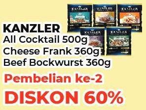 KANZLER All Cocktail 500g / Cheese Frank 360g / Bockwurst 360g