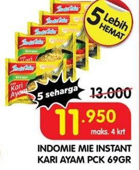 Promo Harga INDOMIE Mi Kuah Kari Ayam 72 gr - Superindo