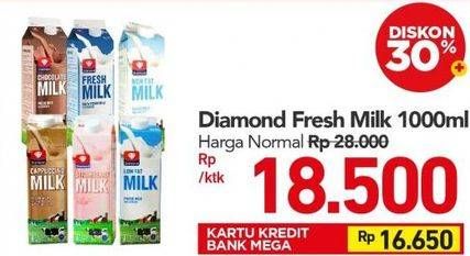 Promo Harga DIAMOND Fresh Milk Low Fat 1000 ml - Carrefour