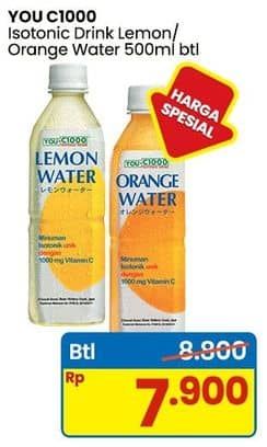 Promo Harga You C1000 Isotonic Drink Orange Water, Lemon Water 500 ml - Indomaret