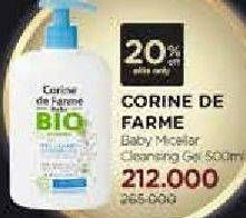 Promo Harga CORINE DE FARME Baby Bio Organic Gel Lavant Cleansing Gel 500 ml - Watsons
