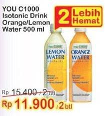 Promo Harga YOU C1000 Isotonic Drink Orange, Lemon per 2 botol 500 ml - Indomaret