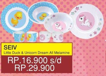 Promo Harga SEIV Character Melamine & Plastic Little Duck Series, Unicorn Dream Series  - Yogya