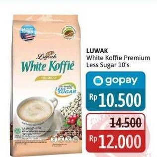 Promo Harga Luwak White Koffie Less Sugar per 10 sachet 20 gr - Alfamidi