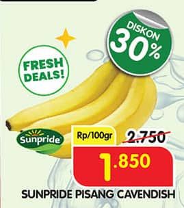 Promo Harga Sunpride Pisang Cavendish per 100 gr - Superindo