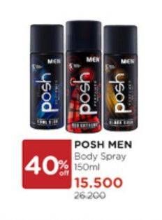 Promo Harga Posh Men Perfumed Body Spray 150 ml - Watsons