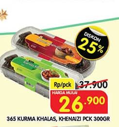 Promo Harga 365 Kurma Khalas, Super Khenaizi 300 gr - Superindo