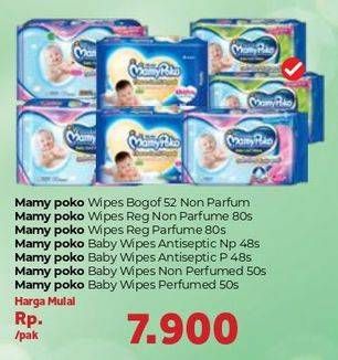 Promo Harga MAMY POKO Baby Wipes Antiseptik - Fragrance, Antiseptik - Non Fragrance, Reguler - Fragrance, Reguler - Non Fragrance 48 pcs - Carrefour