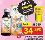 Promo Harga STIMUNO Restores Immunes Syrup Grape, Orange Berry 60 ml - Superindo
