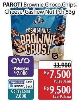 Promo Harga Paroti Brownie Crust Choco Chips, Cashew Nuts, Cheese 53 gr - Alfamidi