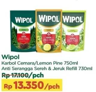 Promo Harga Wipol Karbol Wangi Cemara, Lemon, Sereh Jeruk 750 ml - TIP TOP