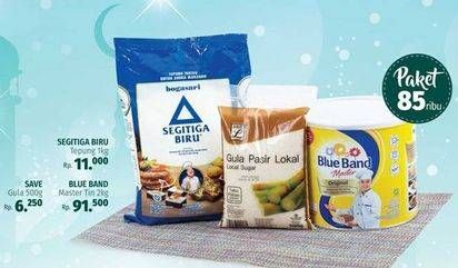 Promo Harga Paket 85rb (Segitiga biru + Blue band margarine + Save L gula)  - LotteMart